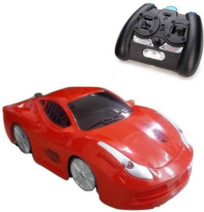 Skyler Collection Remote Control Wall Climber Zero Gravity Stunt Car Rechargeable With 360 degree Rotation & Lights-4 Channel (Red)