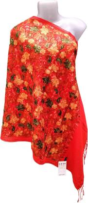 Kashmiri Embroidered Wool Blend Women Stole
