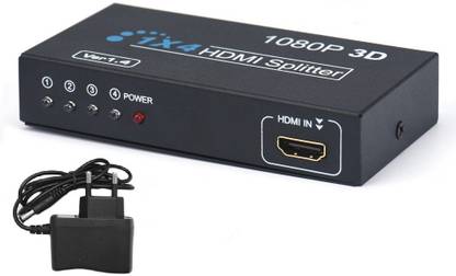 BALRAMA 4 Port (1 in 4 out) HDMI Splitter with 3D Media Streaming Device