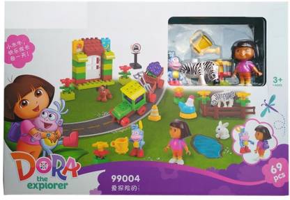 IndusBay Dora Jungle Safari Story Journey Construction Learning Blocks Toy