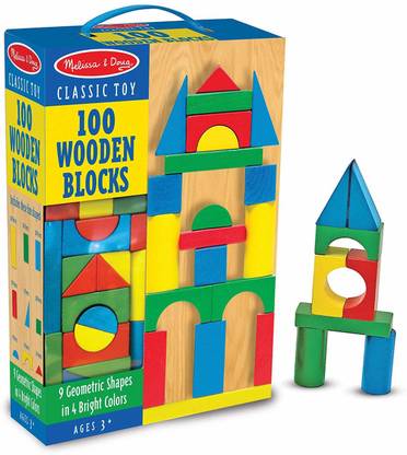 MELISSA & DOUG Wooden Building Blocks Set