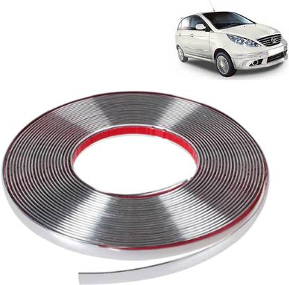 VOCADO 10 MM 20 Meter Chrome Diy Moulding Trim Strip For Window BumperIndica VistaCSB3720 Car Beading Roll For Bumper, Grill and Garnish Cover, Window