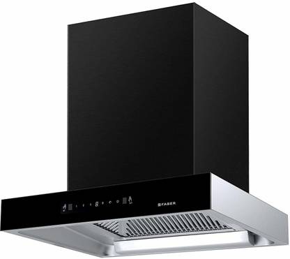 FABER Jupiter HC SC BK 60 cm, Baffle Filter, Touch & Gesture Control, 1350 m�/hr Auto-Clean Auto Clean Wall Mounted Black 1350 CMH Chimney
