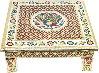 primium wooden pooja chowki/bajot/choranga (14 inch ) Wooden Pooja Chowki