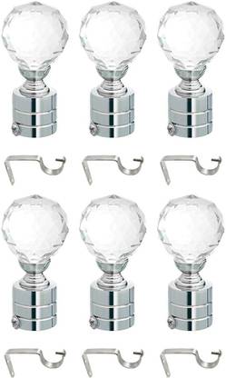 Bzcarts Multicolor Curtain Knobs, Rod Rail Bracket, Curtain Hooks