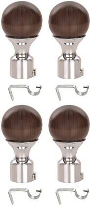 Bzcarts Brown Curtain Knobs, Rod Rail Bracket, Curtain Hooks Metal