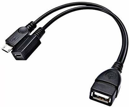 Amtfox Micro USB Cable 2 A 0.3 m Micro USB Power Y Splitter Host OTG Cable Converter Connector for External Power Supply