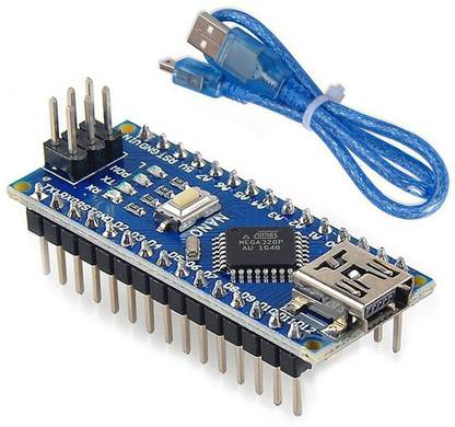 PrimeRobotics Arduino Nano V3 with USB Cable - CH340 Driver - Soldered Micro Controller Board Electronic Hobby Kit