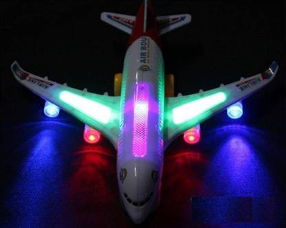 Haulsale Musical AeroPlane Airbus Bump & Go Action Toy with Sound & Light-366