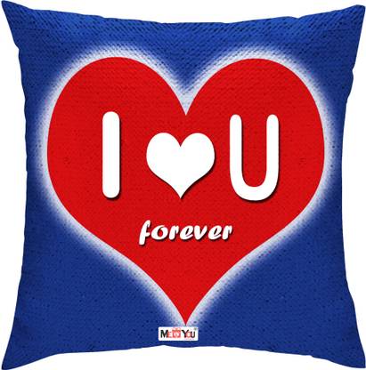 ME&YOU Microfibre Sequin Printed Cushion Decorative Cushion Pack of 1