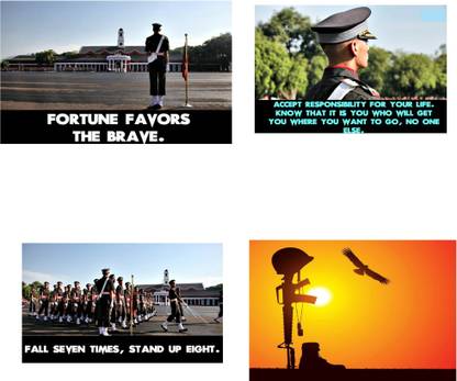 Indian Army motivational posters pack of 4 Fine Art Print