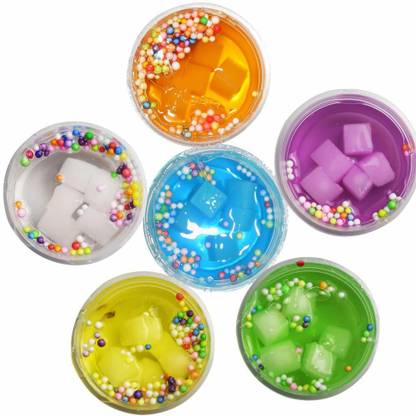 WHITE POPCORN Newest Jelly Cube Slime Sponge Crystal Slime Fruit Coconut Mud Multicolor Putty Toy