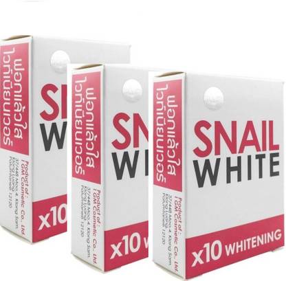 Snail White X10 Skin Whitening Soap with Glitathione (Pack of 3)