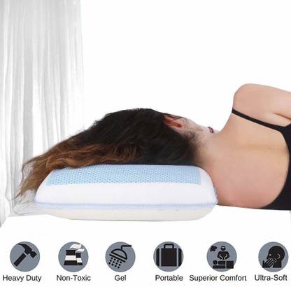 Grin Health Ultra Soft GoodNight Gel King Size Pillow with Reversible Memory Foam Neck Support