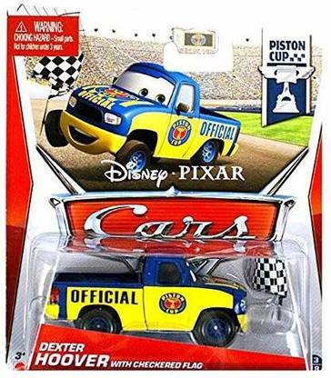 MATTEL Cars Piston Cup Dexter Hoover w/ Flag Die Cast Vehicle