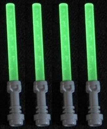 LEGO Lightsaber Lot of 4: Glow-in-the-Dark Lightsabers with Hilts