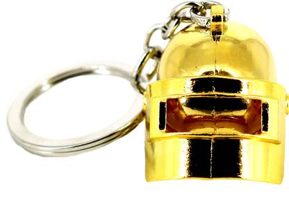 Aseenaa Golden pubg Level 3 Helmet Player's Unknown battlegrounds Key Chain Game Helmet Armor Model Key Chain Key Chain