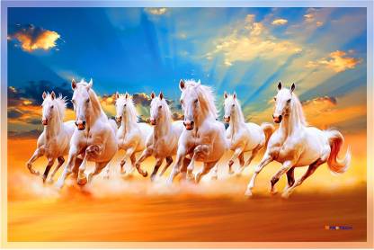 MPRO-TECH Seven Running Horses HD Print Matt Laminated Self Adhesive ...