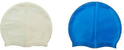 sports trading Swimming Silicon Cap - Combo of 2 Blue (Multicolor, Pack of 2) Swimming Cap