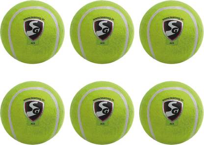 SG Light Weight Cricket Tennis Ball, pack of 6 (Yellow) Cricket Tennis Ball