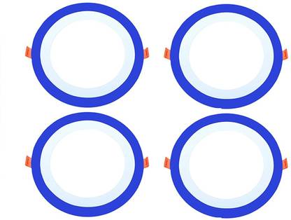 Happy Selling 9 Watt LED Blue Round Conceal Panel Lights (Pack of 4) Recessed Ceiling Light Ceiling Lamp