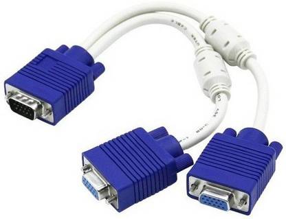 JAMUS VGA Cable 0.3048 m VGA Splitter Cable - VGA Y Cable - Connect 2 Monitors to 1 Computer