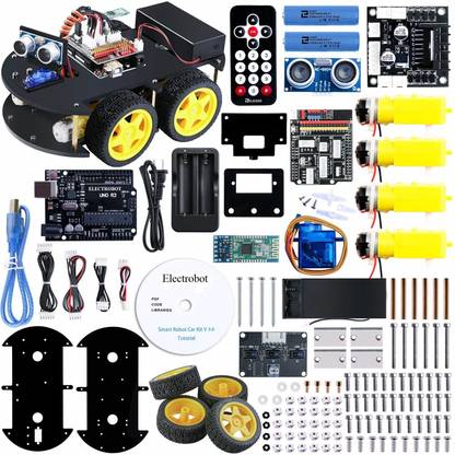 Electrobot Smart Robot Car Kit with Tutorials CD for Arduino UNO R3 Educational Electronic Hobby Kit