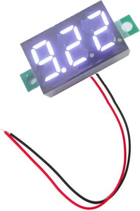 NanhoElectronics White Display 0.36 inch Digital Voltmeter DC 4.7- 32V 2 Lead Wire Voltmeter
