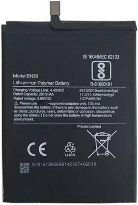 DealFreez Mobile Battery For  Xiaomi Mi A2 BN36 Mi A2( BN36) 3010mAh