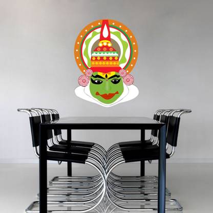 Devil designs 62 cm Traditional Kathakali Dancer Face s (62Cm X 45Cm) Self Adhesive Sticker