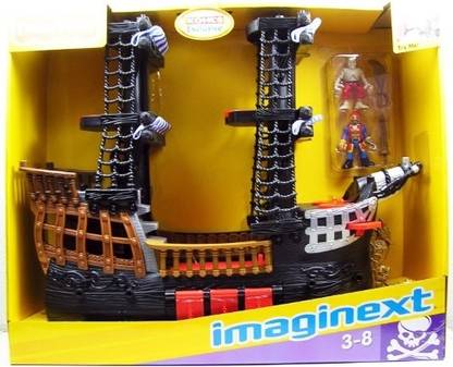 FISHER-PRICE Fisher price Imaginext Black and Red Pirate Ship with 2 Figures