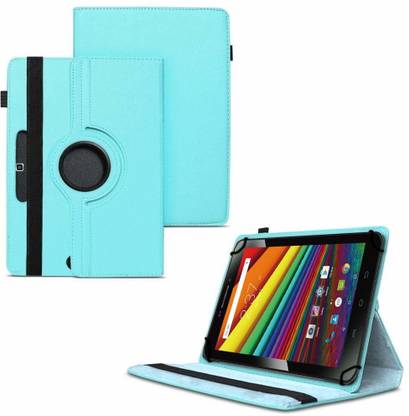 TGK Flip Cover for I Kall N3 Tablet 7 inch / 360 Degree Rotating Universal Case with Three Camera Hole
