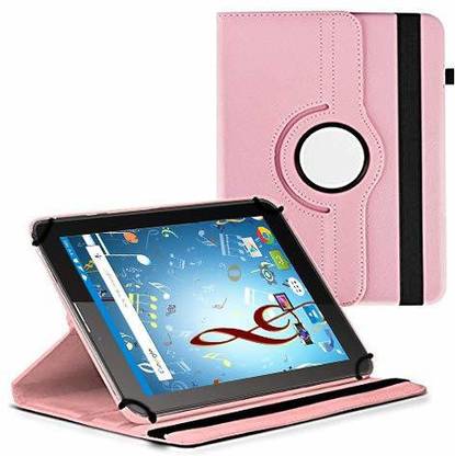 TGK Flip Cover for I Kall N9 7 inch Tablet / 360 Degree Rotating Universal Case with Three Camera Hole