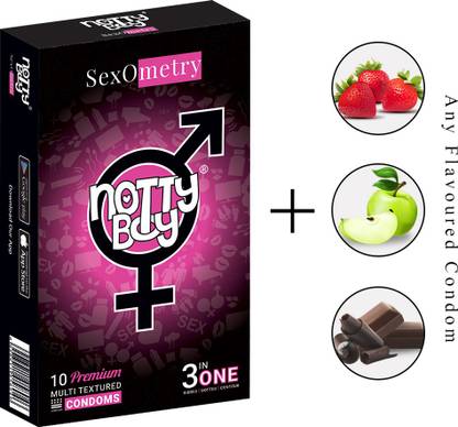NottyBoy 3 in 1 Ribbed | Dotted | Contour SexOmetry + Free 1 Any Flavoured Condom Condom