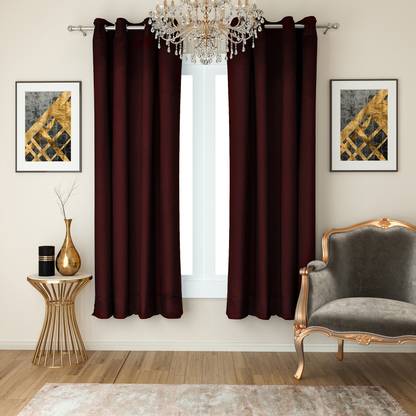 SWAYAM 152.4 cm (5 ft) Polyester Blackout Window Curtain (Pack Of 2)