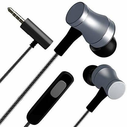 spincart Ultra Deep Bass Ear Headphones with Mic and 3.5mm Angled Jack Wired