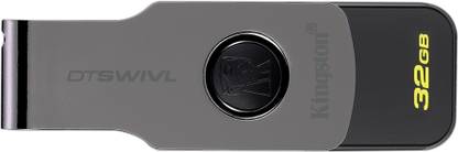 KINGSTON DTSWIVL/32GBIN 32 GB Pen Drive Compatible with Desktop Computer, Television, Laptop USB 2.0, USB 3.0, USB 3.1 Plastic Case