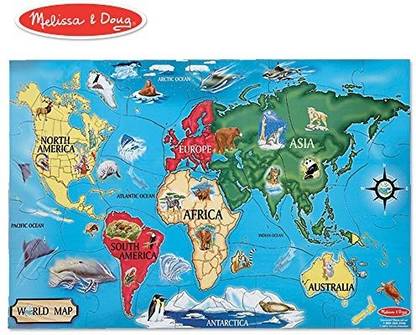MELISSA & DOUG World Map Jumbo Jigsaw Floor Puzzle