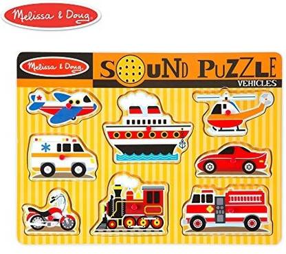 MELISSA & DOUG Vehicles Sound Puzzle (8 Pieces)