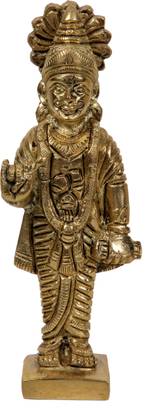 Kalarambh Bharat Haat Brass Chitragupta Collectible Handicraft (1.5 x 0.8 x 5.3 inches) Decorative Showpiece  -  13.46 cm
