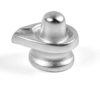 A Jaipur Gems AA+ Parad Shivling Mercury Idol 45-50 g, Silver Decorative Showpiece  -  3 cm