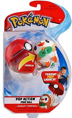 POKEMON Poke Ball Launcher, Comes with Launching Rowlet Mini-Plush & Poke Ball  - 29.21 cm