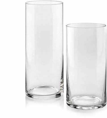 Aakriti Cylinder Glass Flower Vase/Flower Pot for Table Decor Flower Vases Glass Vase