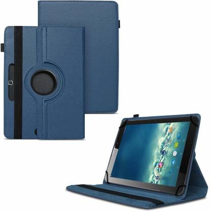 TGK Flip Cover for I Kall N8 7 inch Tablet / 360 Degree Rotating Universal Case with Three Camera Hole