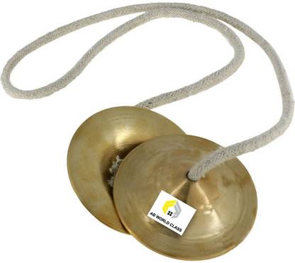 AB WORLD CLASS Hand Cymbals Manjira Pair - Indian Musical Instrument Decorative Clash Cymbal