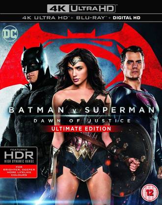 Batman v Superman: Dawn of Justice (4K UHD + Blu-ray + Digital Download) (Region Free + Slipcase Packaging + Fully Packaged Import)