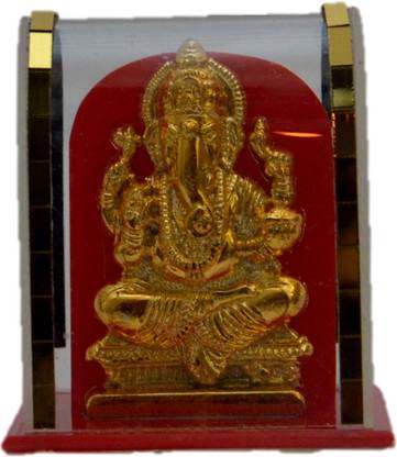 RASHMI CREATION gold plated Ganesha 6 cm height Handicraft Statue Decorative Showpiece  -  6 cm