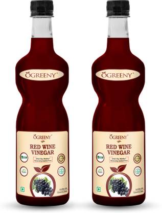 OGREENY Red wine Vinegar Organic with mother Pack of 2 Vinegar
