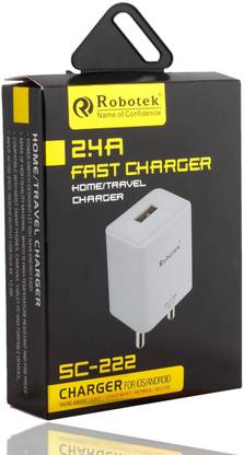 Robotek 2.4 A Wall Charger for Mobile with Detachable Cable