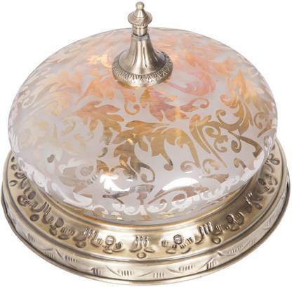 Fos Lighting Fos Lighting Lustrous Etched Glass and Brass Flush Ceiling Light Ceiling Light Ceiling Lamp